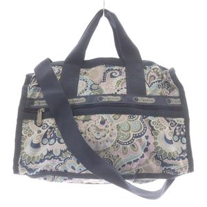 レスポートサック LesportSAC ハンドバッグ 2WAYバッグ ナイロン ショルダーバッグ ロゴ 総柄 青 ブルー /SR ■GY18 レディース