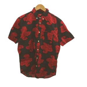 シュプリーム SUPREME Paisley Shirt ペイズリー柄シャツ トップス S 黒 ブラック 赤 レッド 総柄 ボタンダウン 半袖 /YU ■GY18 メンズ