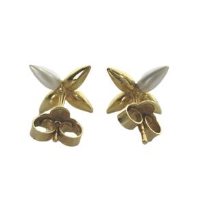 ルイヴィトン LOUIS VUITTON M00950 LOUISETTE EARRING ピアス アクセサリー 両耳用 モノグラム フラワー フェイクパール ゴールド色 ■GY18 /MQ ■OH レディース