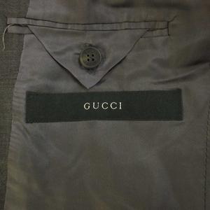 グッチ GUCCI スーツ セットアップ 上下 テーラードジャケット ウール シングル 3B 総裏地 サイドベンツ パンツ スラックス 44 S グレー 28E7F3 /XZ ■GY18 メンズ