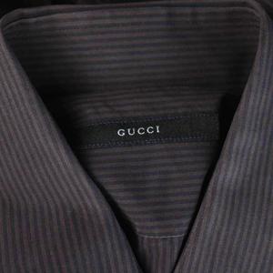 グッチ GUCCI シャツ チャコールグレー ストライプ柄 長袖 30305232130 /AP ■GY18 メンズ