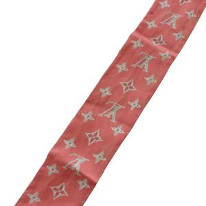 ルイヴィトン LOUIS VUITTON バンドーBB・LVディテールズ スカーフ 総柄 シルク ロゴ ピンク グレー /SS ■OS ■OH ■GY18 レディース