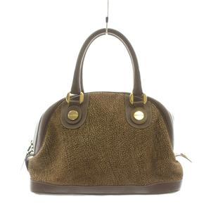 ボルボネーゼ BORBONESE うずら柄 ハンドバッグ レザー スエード ベージュ 茶 ブラウン /AN ■GY11 レディース