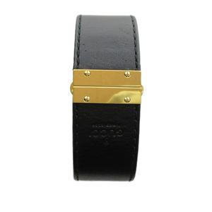 グッチ GUCCI ジャンク品 7800S 腕時計 ウォッチ クォーツ レザー 黒文字盤 ゴールド色 黒 ブラック ■GY18 /MQ ■OH レディース
