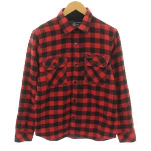 アヴィレックス AVIREX DSアヴィフランネルチェック DS AVI FLANNEL CHECK シャツ ネルシャツ 長袖 ブロックチェック 裏起毛 M 赤 レッド 黒 ブラック 6145223 /YT ■GY42 メンズ
