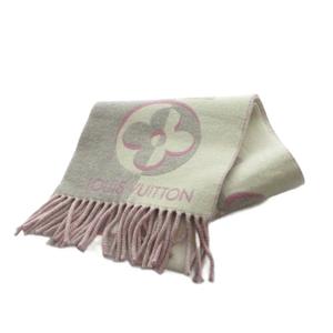 ルイヴィトン LOUIS VUITTON M93281 デュオ インフィニティ マフラー ロゴ ウール カシミア モノグラム 白 ホワイト ■GY42 /MQ ■OH レディース