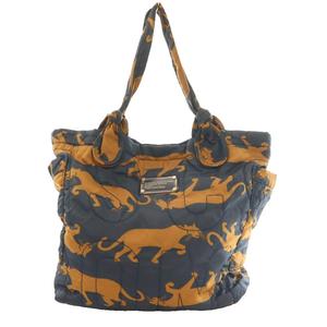 マークバイマークジェイコブス MARC by MARC JACOBS アニマル柄トートバッグ ハンド 総柄 ロゴ 紺 ネイビー 茶 ブラウン /SS ■OS ■GY11 レディース