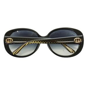 グッチ GUCCI サングラス オーバル型 セルフレーム 度無し ロゴ 59□17 黒 ブラック /SS ■OS ■OH ■GY17 メンズ レディース