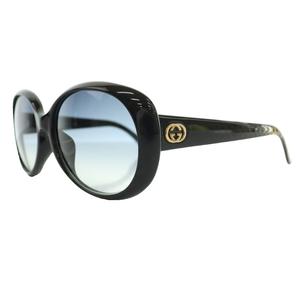 グッチ GUCCI サングラス オーバル型 セルフレーム 度無し ロゴ 59□17 黒 ブラック /SS ■OS ■OH ■GY17 メンズ レディース