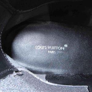 ルイヴィトン LOUIS VUITTON MA0253 ローリエート モノグラム ブーツ ショート ロゴ スエード 厚底 36.5 23.5cm 黒 ブラック ■GY18 /MQ ■OH レディース