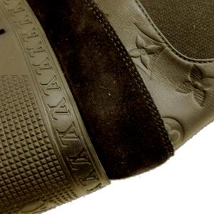ルイヴィトン LOUIS VUITTON MA0253 ローリエート モノグラム ブーツ ショート ロゴ スエード 厚底 36.5 23.5cm 黒 ブラック ■GY18 /MQ ■OH レディース