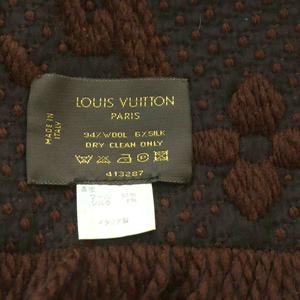 ルイヴィトン LOUIS VUITTON エシャルプ ロゴマニア マフラー シルク混 フリンジ ダークブラウン /YO40 ■GY18 ■OH メンズ レディース