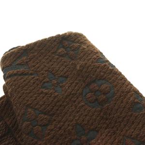 ルイヴィトン LOUIS VUITTON エシャルプ ロゴマニア マフラー シルク混 フリンジ ダークブラウン /YO40 ■GY18 ■OH メンズ レディース