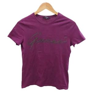 グッチ GUCCI 半袖Tシャツ トップス  半袖 ロゴデザイン ラウンドネック S ダークパープル /SH ■GY40 レディース