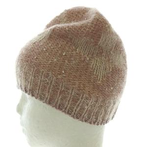 ルイヴィトン LOUIS VUITTON モノグラムニット帽 帽子 モヘヤ混 スパンコール ピンク /YO39 ■GY18 ■OH 