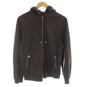 ルイヴィトン LOUIS VUITTON ジップアップパーカー フーディー ダミエ柄 ロゴ コットン S 茶 ブラウン RM102D MQJR40JDE /MW ■GY18 メンズ