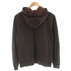 ルイヴィトン LOUIS VUITTON ジップアップパーカー フーディー ダミエ柄 ロゴ コットン S 茶 ブラウン RM102D MQJR40JDE /MW ■GY18 メンズ