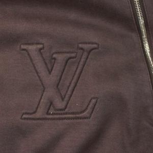 ルイヴィトン LOUIS VUITTON ジップアップパーカー フーディー ダミエ柄 ロゴ コットン S 茶 ブラウン RM102D MQJR40JDE /MW ■GY18 メンズ