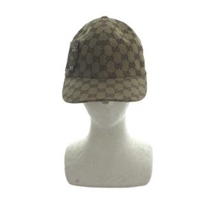 グッチ GUCCI キャップ ヒグチユウコ 日本限定 帽子 GG柄キャンバス 猫 キャット ロゴ M 57cm 茶 ブラウン ■GY11 /MQ ■OH レディース