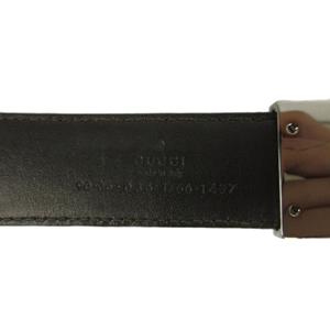 グッチ GUCCI ヴィンテージ ベルト レザー バックル ロゴ スクエアプレート 90/36 黒 ブラック /XZ ■GY18 メンズ