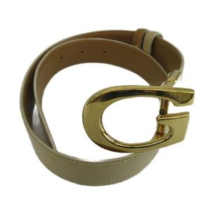 グッチ GUCCI ヴィンテージ ベルト レザー Gロゴ バックル ゴールド金具 65 アイボリー /XZ ■GY18 レディース