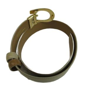 グッチ GUCCI ヴィンテージ ベルト レザー Gロゴ バックル ゴールド金具 65 アイボリー /XZ ■GY18 レディース