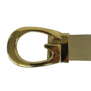 グッチ GUCCI ヴィンテージ ベルト レザー Gロゴ バックル ゴールド金具 65 アイボリー /XZ ■GY18 レディース