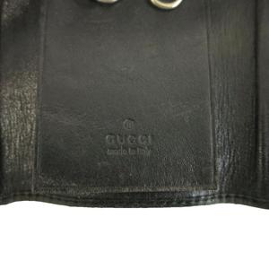 グッチ GUCCI キーケース 三つ折り 6連 GGキャンバス レザー 総柄 ロゴプレート 黒 ブラック 033・3731・0869 /XZ ■GY11 レディース