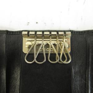 グッチ GUCCI キーケース 三つ折り 6連 GGキャンバス レザー 総柄 ロゴプレート 黒 ブラック 033・3731・0869 /XZ ■GY11 レディース