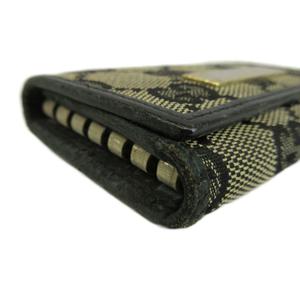 グッチ GUCCI キーケース 三つ折り 6連 GGキャンバス レザー 総柄 ロゴプレート 黒 ブラック 033・3731・0869 /XZ ■GY11 レディース