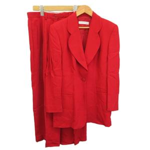 エンポリオアルマーニ EMPORIO ARMANI パンツスーツ セットアップ セレモニー シングルブレスト 38 赤 レッド /RY ■GY18 レディース