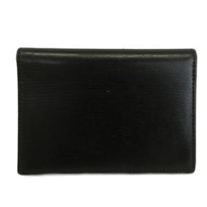 グッチ GUCCI オールドグッチ カードケース 名刺入れ 二つ折り レザー インターロッキングG ゴールド金具 黒 ブラック /XZ ■GY18 メンズ