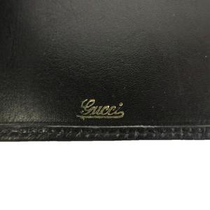 グッチ GUCCI オールドグッチ カードケース 名刺入れ 二つ折り レザー インターロッキングG ゴールド金具 黒 ブラック /XZ ■GY18 メンズ