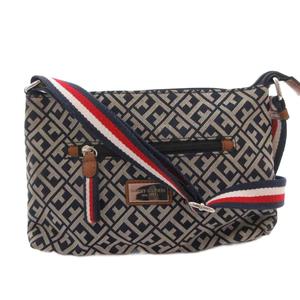トミーヒルフィガー TOMMY HILFIGER ショルダーバッグ 斜め掛け クロスボディ 総柄 紺 ネイビー /FF ■GY18 レディース