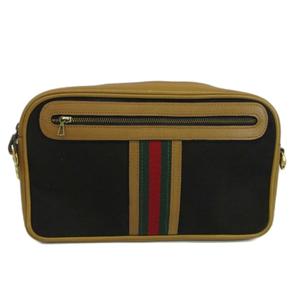 グッチ GUCCI オールドグッチ ヴィンテージ セカンドバッグ クラッチバッグ キャンバス レザー GG柄 シェリーライン 黒 ブラック ベージュ /XZ ■GY18 メンズ レディース