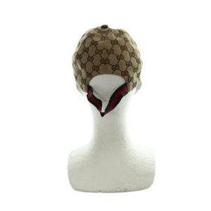 グッチ GUCCI 258053 FW920 ベースボールキャップ 帽子 ロゴ キャンバス GG柄 L 茶 ブラウン ■GY18 /MQ ■OH メンズ レディース