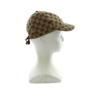 グッチ GUCCI 258053 FW920 ベースボールキャップ 帽子 ロゴ キャンバス GG柄 L 茶 ブラウン ■GY18 /MQ ■OH メンズ レディース