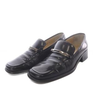 グッチ GUCCI ローファー チャンキーヒール レザー 37C ブラック /YO31 ■GY18 レディース