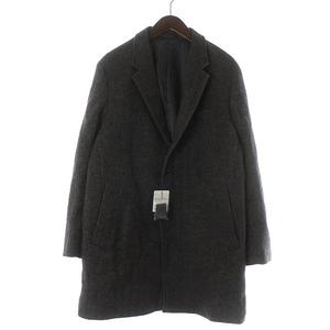 未使用品 ユナイテッドアローズ UNITED ARROWS ダブルフェイスメルトン チェスターコート アウター ヘリンボーン 近年モデル ウール XL グレー /HZ3 ■GY01 メンズ