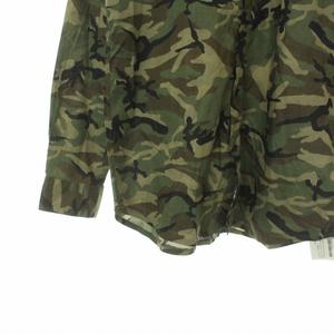 ソフネット SOPHNET. シャツ カモフラ 迷彩柄 長袖 コットン L カーキ 