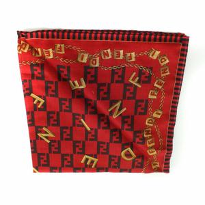フェンディ FENDI ハンカチ 3枚セット まとめ売り ズッカ柄 総柄 赤
