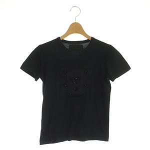 プラダ PRADA カットソー Tシャツ 半袖 ビジュー XS 黒 ブラック /MY 
