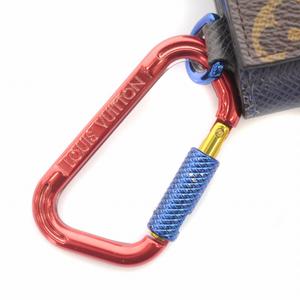 ルイヴィトン 18SS 二つ折り財布 カラビナ モノグラム 茶 青 M63041