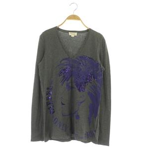 ディーゼル DIESEL カットソー Tシャツ ロンT 長袖 Vネック プリント