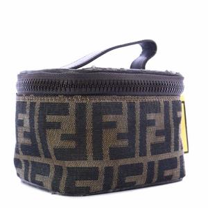 FENDI フェンディ ミニポーチ 化粧ポーチ ズッカ柄 ブラウン 美品 FENDI - FENDI フェンディ バニティバッグ 化粧ポーチ コスメ入れ