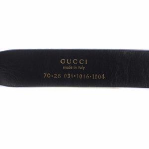 グッチ GUCCI ベルト レザー G金具 ロゴ 黒 ブラック /XZ □GY99