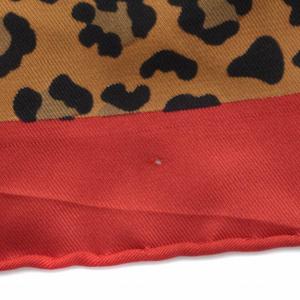 フェンディ FENDI スカーフ ヒョウ柄 レオパード 絹 シルク 茶