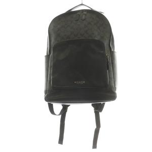 美品✨コーチ リュック グラハム バックパック シグネチャー 大容量 ブラック 美品✨コーチ リュック グラハム シグネチャー レザー ブラック系 大容量