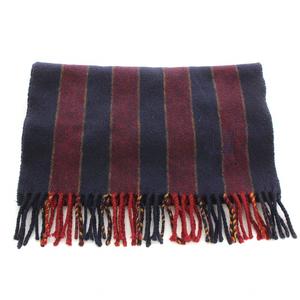 ダンヒル dunhill マフラー フリンジ ロゴ刺繍 ストライプ柄 カシミヤ  