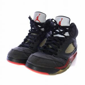 NIKE エアジョーダン 5 レトロ スニーカー ブラック 26cm ナイキ